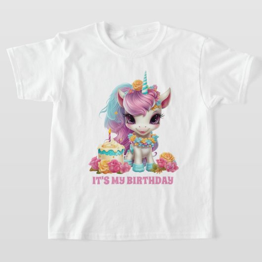 T-shirt Fête d'anniversaire de la petite fille (Poser)