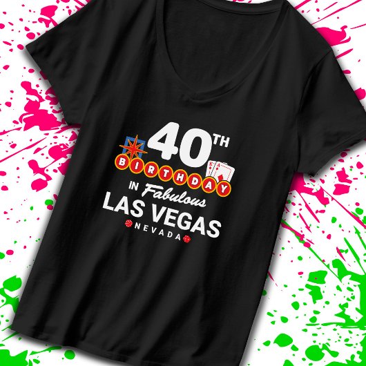 T-shirt Fête d'anniversaire de Las Vegas - 40e anniversair