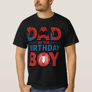 T-shirt Fête d'anniversaire de Spider Papa du garçon qui f