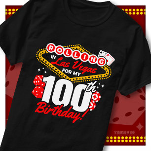 T-shirt Fête d'anniversaire des 100 ans au casino Rolling