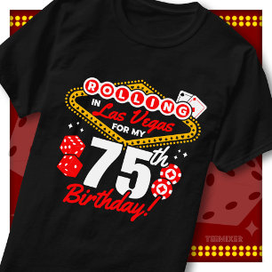 T-shirt Fête d'anniversaire des 75 ans au casino à Las Veg