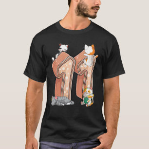 T-shirt Fête d'anniversaire des chats 11 ans onze 11 ans c