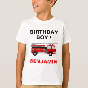 T-shirt Fête d'anniversaire des enfants Camion de pompiers