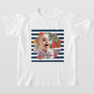 T-shirt Fête d'anniversaire des marins d'été pour enfants