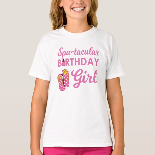 T-shirt Fête d'anniversaire du spa de la fille (Devant)