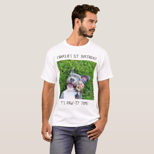 T-shirt Fête d'anniversaire faite sur commande (Devant entier)