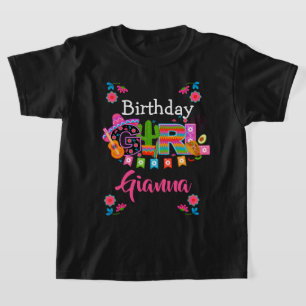T-shirt Fête d'anniversaire fille Mexique âge personna