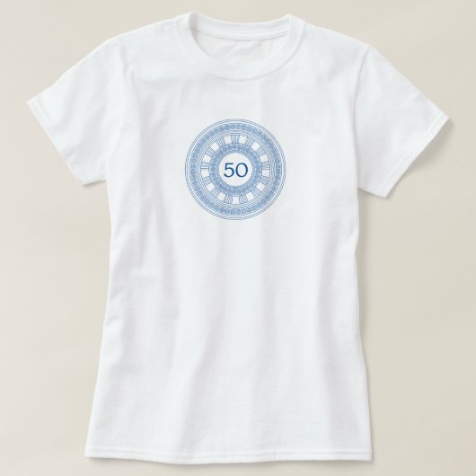 T-shirt Fête d'anniversaire grecque avec âge et couleurs p (Design devant)