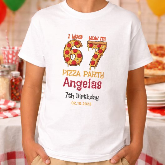 T-shirt Fête d'anniversaire moderne de Slice Slice Boy Six