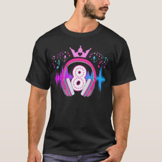 T-shirt Fête d'anniversaire musicale 8 ans huitième année