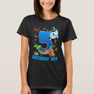 T-shirt Fête d'anniversaire océan 5 ans 5ème anniversaire