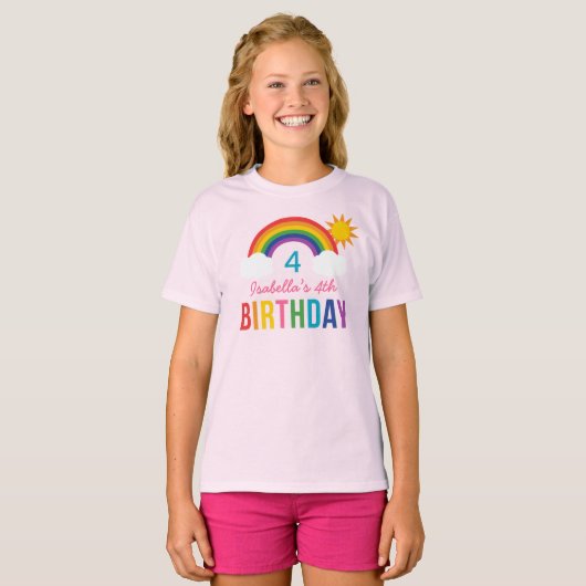 T-shirt Fête d'anniversaire personnalisée pour filles Rain (Devant entier)