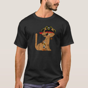 T-shirt Fête d'Anniversaire Thématique Chat Pirate Capitai