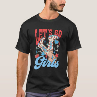 T-shirt Fête de Bachelorette Filles Allons-y 4 Juillet Pat