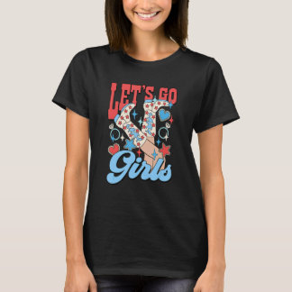 T-shirt Fête de Bachelorette Filles Let's Go 4 Juillet Pat