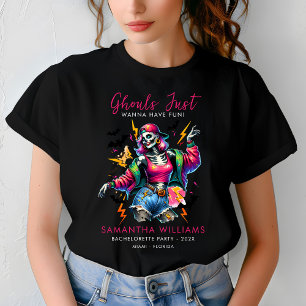 T-shirt Fête de Bachelorette Halloween des Goules Roses