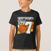 T-shirt Fête de basket-ball de 7 ans thème 7e anniversaire (Devant)