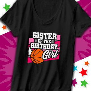 T-shirt Fête de basket-ball pour enfants Soeur de la fille