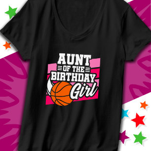 T-shirt Fête de basket-ball pour enfants Tante de la fille