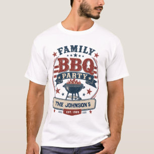 T-shirt Fête de BBQ de famille américaine personnalisée