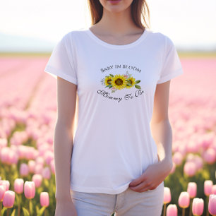 T-shirt Fête de bébé Fleurs de tournesol aquarelle rose