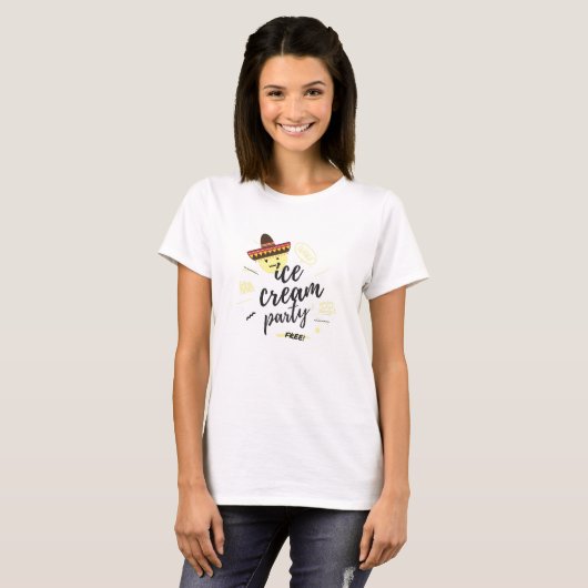 T-SHIRT FÊTE DE CRÈME DE GLACE (Devant entier)