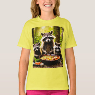 T-shirt Fête de famille adorable Raccoon - Tee de base pou