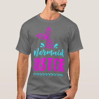 T-shirt Fête de famille jumelée de la sirène pour filles