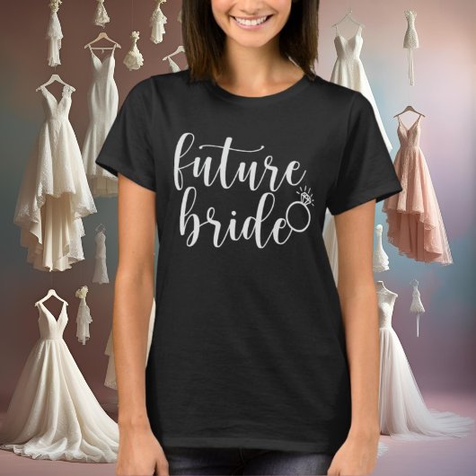 T-shirt Fête de fiançailles de la future mariée mignonne