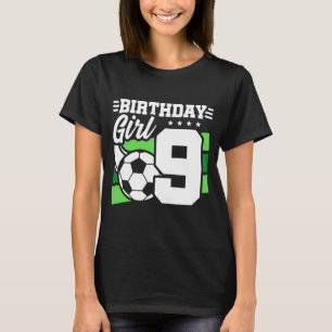 T-shirt Fête de football de 9 ans pour fille de 9 ans d'an