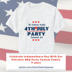 T-shirt Fête de la famille Rouge Blanc Bleu du 14 juillet