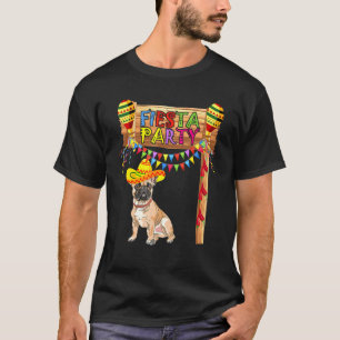 T-shirt Fête de la fête mexicaine Chien de taureaux frança