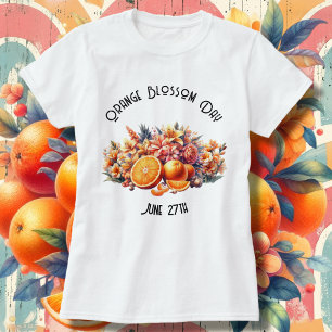 T-shirt Fête de la Fleur Orange Personnalisée Femmes