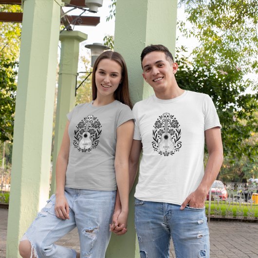 T-shirt Fête de la Guitare Florale du Design Mort