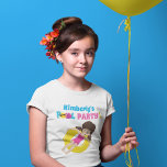 T-shirt Fête de la piscine Anniversaire Brunette Girl Cute<br><div class="desc">Des t-shirts sur mesure pour une fête d'anniversaire de brune en été. Dispose d'une pop de couleurs éclatante et amusante et d'un adorable enfant avec des cheveux bruns nageant dans un tube intérieur. Customisez avec le titre de votre événement ou le nom de vos enfants.</div>