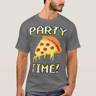 T-shirt Fête de la pizza à la mode Graphique Pixelated Tim