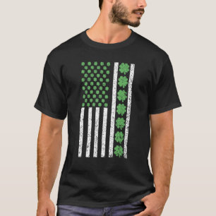 T-shirt Fête de la Saint Patrick DRAPEAU AMÉRICAIN IRLANDA