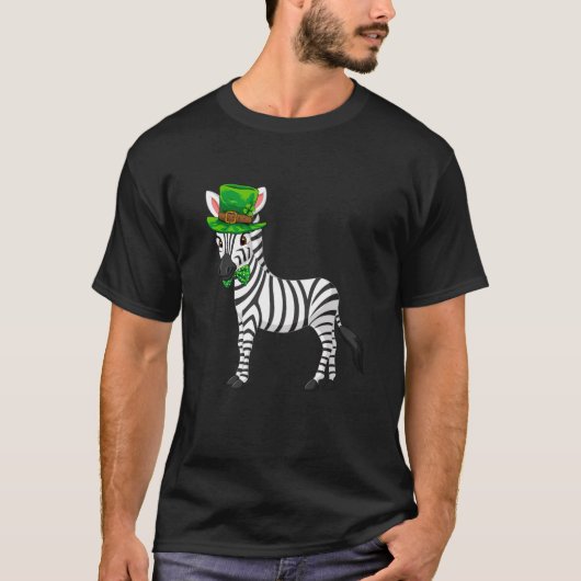 T-shirt Fête de la St Patrick Zebra avec un Casquette Lepr (Devant)