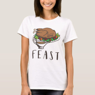 T-shirt Fête de l'Action de grâce avec dinde et sauce
