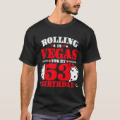T-shirt Fête de Lancement de Dés de Casino pour les 53 Ans (Devant)