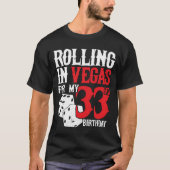 T-shirt Fête de l'équipe de dés pour les 33 ans qui dévale (Devant)