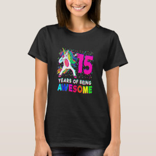 T-shirt Fête de licorne dabbing pour 15 ans 15 ans