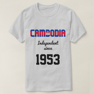 T-shirt Fête de l'indépendance du drapeau cambodgien