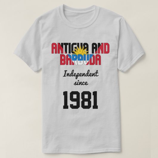 T-shirt Fête de l'indépendance du drapeau d'Antigua-et-Bar (Design devant)