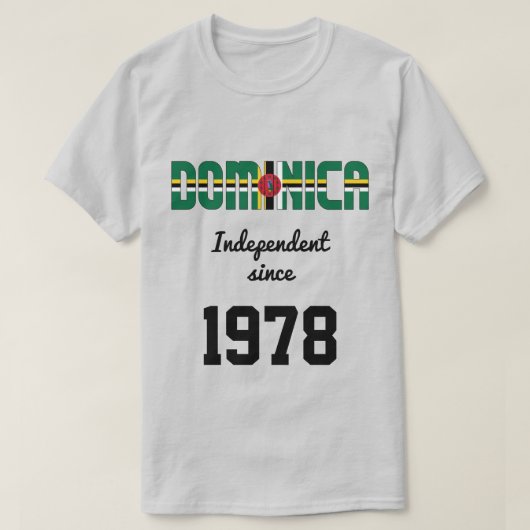 T-shirt Fête de l'indépendance du drapeau de la Dominique (Design devant)