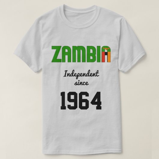 T-shirt Fête de l'indépendance du drapeau de la Zambie (Design devant)
