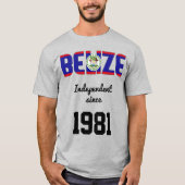 T-shirt Fête de l'indépendance du drapeau du Belize (Devant)