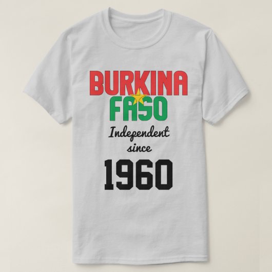 T-shirt Fête de l'indépendance du drapeau du Burkina Faso (Design devant)