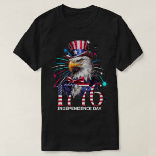 T-shirt Fête de l'Indépendance patriotique 1776 Feu d'aigl