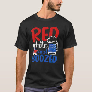 T-shirt Fête de l'Indépendance Rouge Blanc Et Boisé Amériq